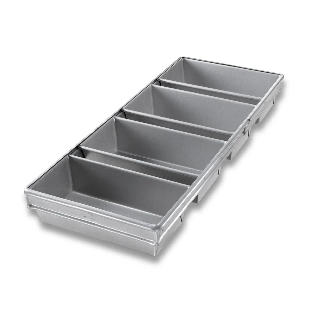 Chicago Metallic Bakeware 49415 - Bread Pan Set, 10" x 5" Strapped, 26-Gauge Steel, 4/Set