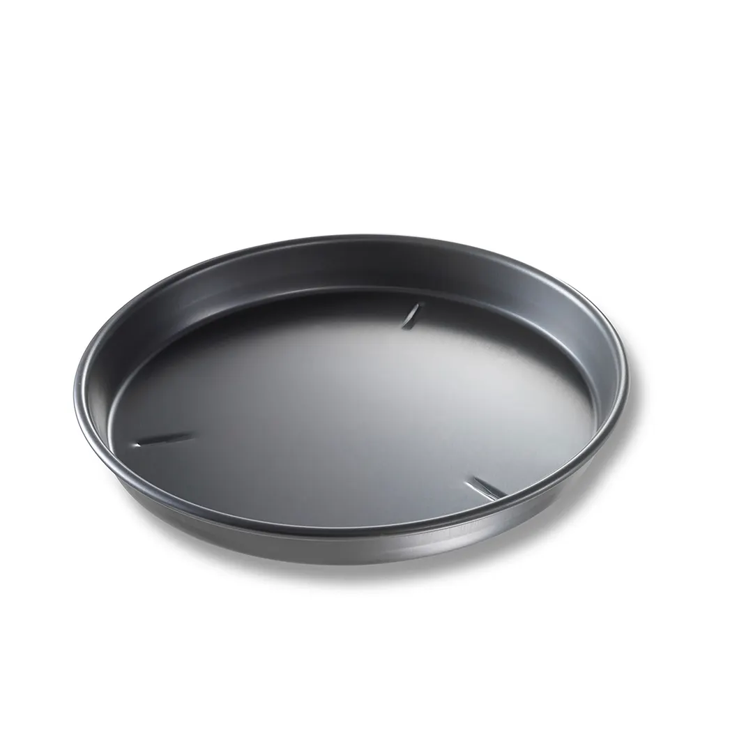 Chicago Metallic 91135 BĀKALON Deep Dish Pan, 13" Dia x 1-1/2" Deep, 14‑Gauge Anodized Aluminum, Nestable