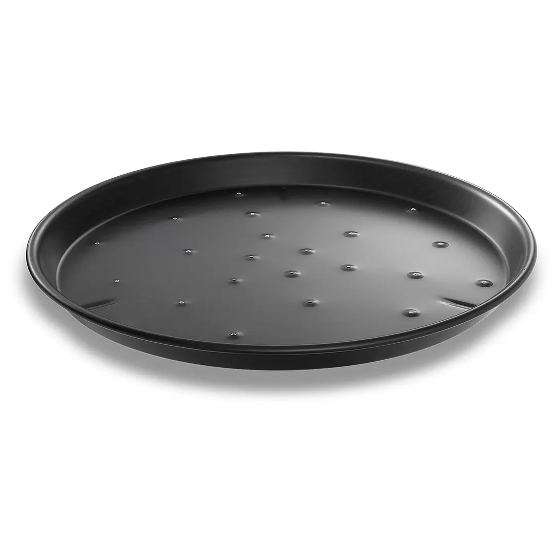 Chicago Metallic 91148 BĀKALON Deep Dish Pizza Pan, 14" x 1.5" Perforated, 14‑G Anodized Aluminum
