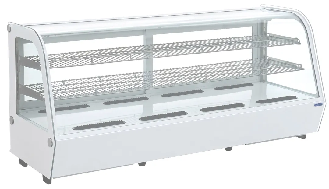 Hubert 127338 Refrigerated Bakery Display Case, 60"W x 22.4"D x 27"H, 7.06 Cu. Ft., White