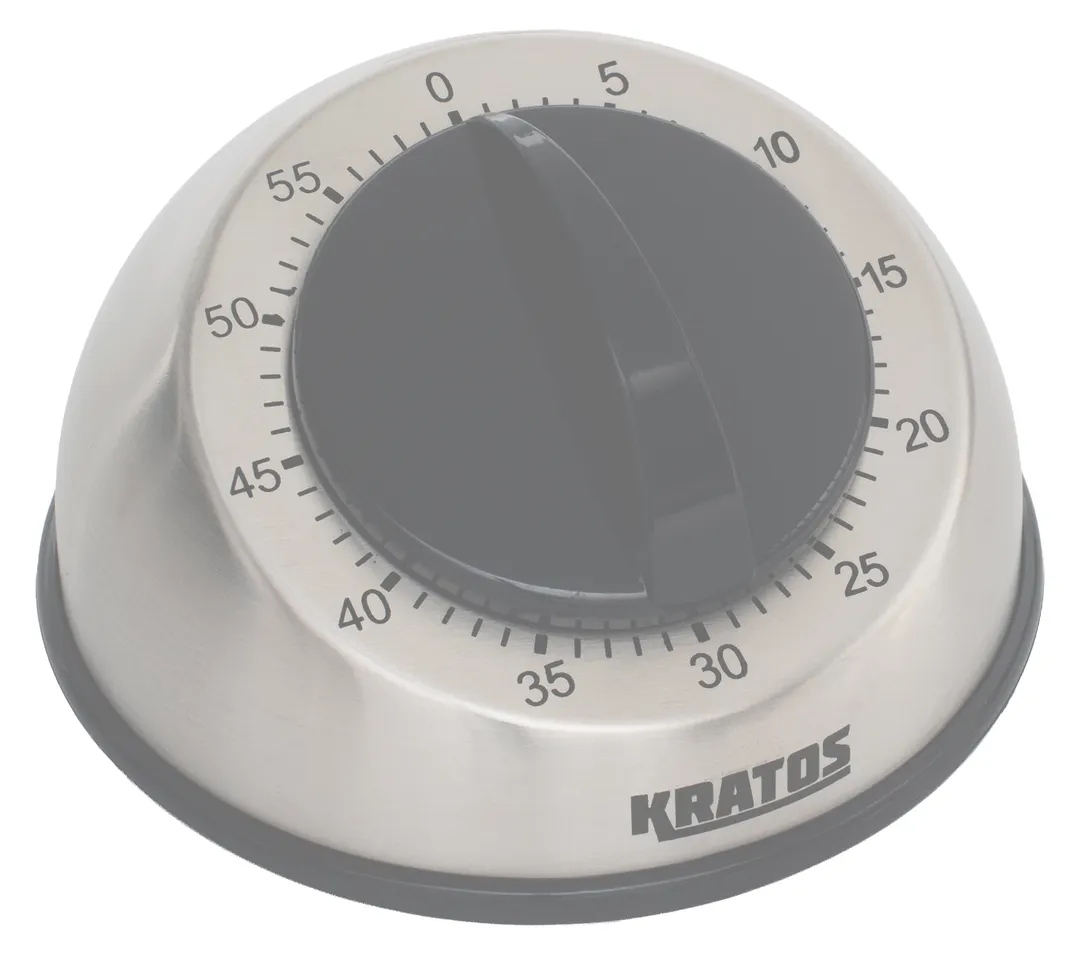 Hubert 142687 Kratos 60-Minute Kitchen Timer, 3-Second Ring, Non-Skid Base, Stainless Steel