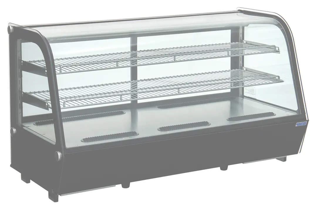 Hubert 159572 Kratos 29C-008 Display Case, 4.2 cu ft, 48"W x 22"D x 27"H, Black Glass, 33‑40°F, LED