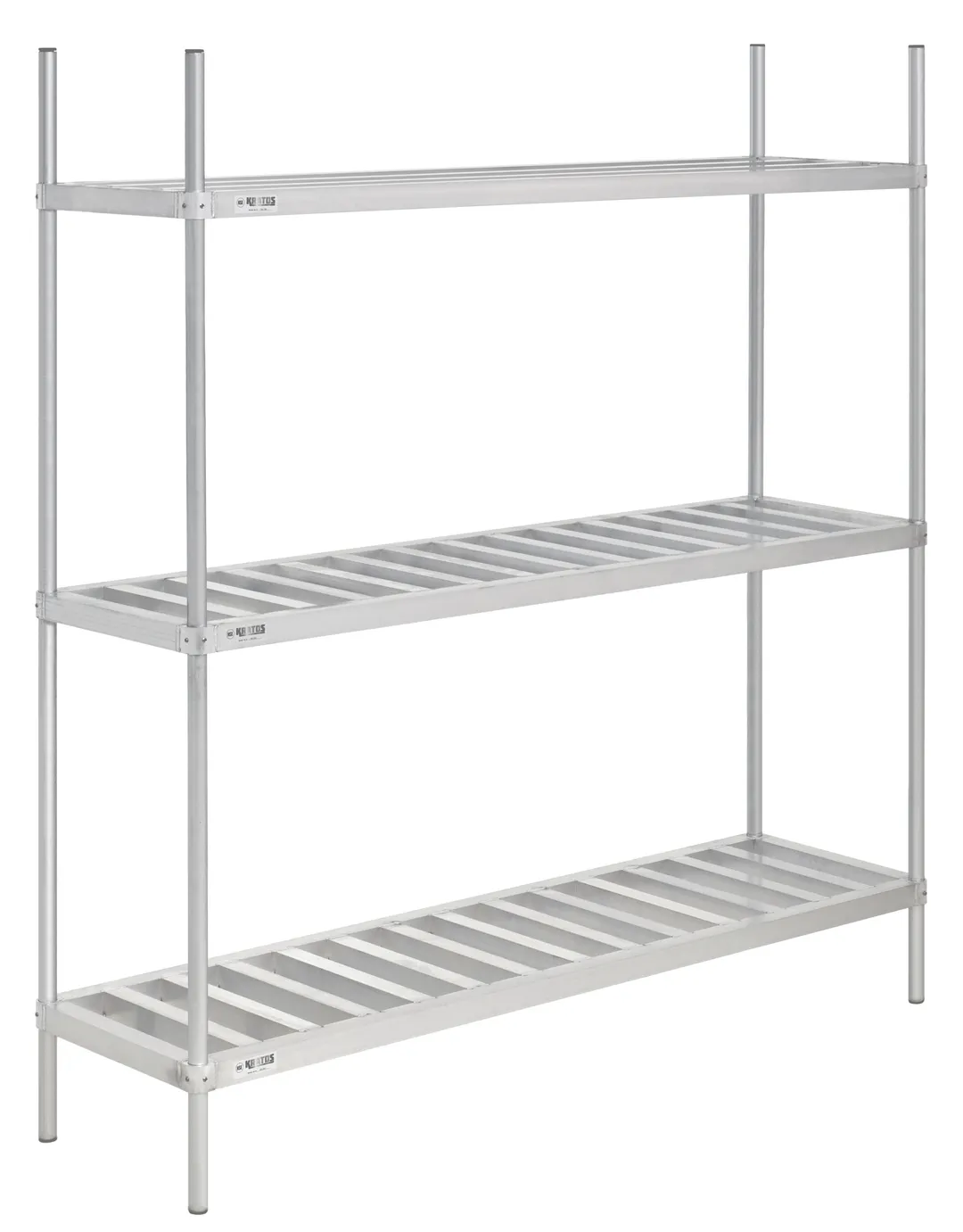 Hubert 200004 Keg Storage Rack, Kratos Kit, 42" W x 20" D x 76" H, Holds 4 Kegs, Aluminum
