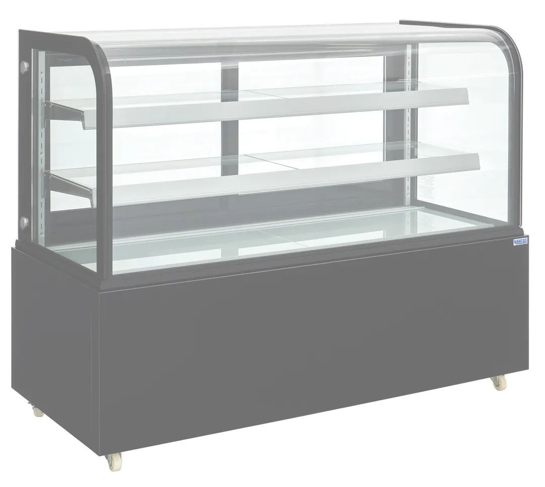 Hubert 202375 Refrigerated Bakery Display Case, 60.6"W x 27.1"D, 9.53 cu ft, Black, Glass Doors