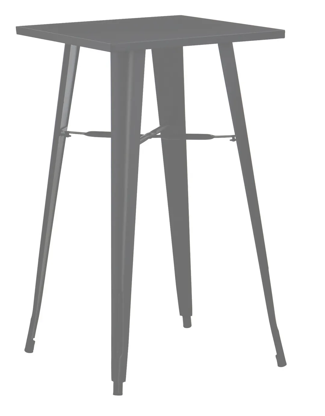 Hubert 22632 Outdoor Table, CenPro Table, 24" W x 23-1/2" D, Bar Height, Black Steel, Commercial