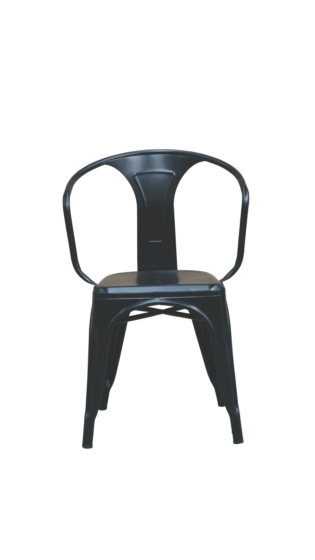 Hubert 38748 Outdoor Armchair Chair, CenPro Arm Chair, 400 lb Capacity, Lightweight Steel, Black
