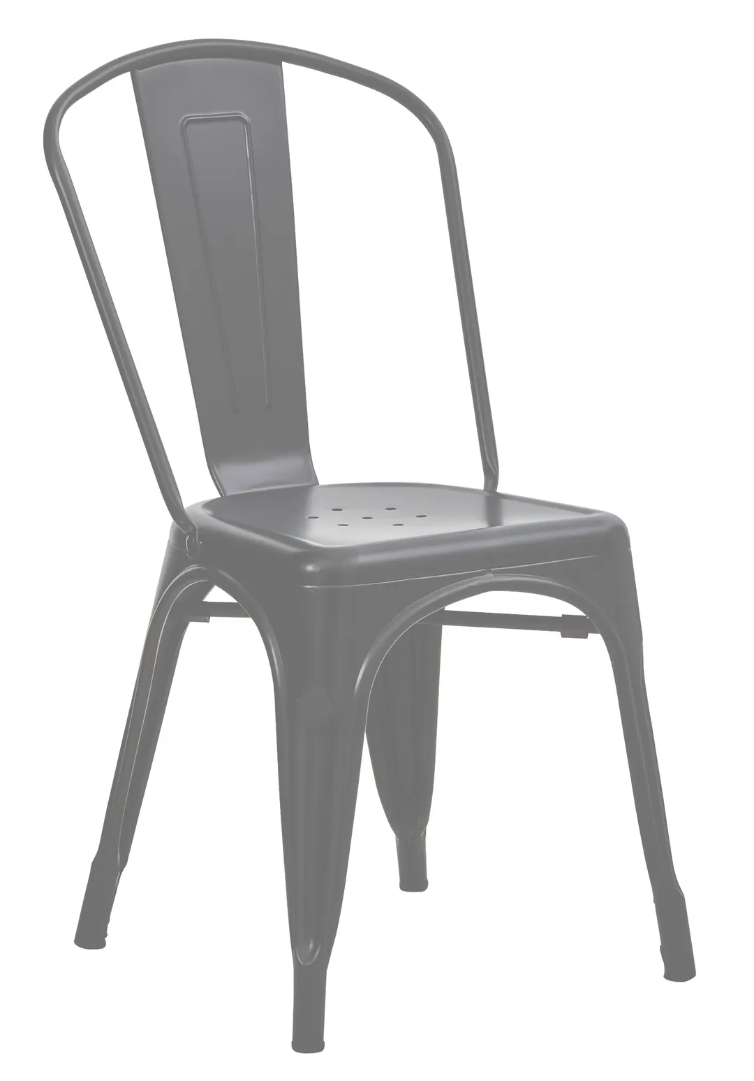 Hubert 57824 Outdoor Side Chair, CenPro Cafe Chair, 400 lb Capacity, Stackable Steel, Black
