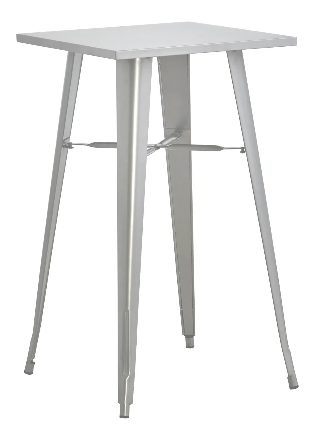 Hubert 60498 Outdoor Table, CenPro Table, 24" W x 23-1/2" D, Bar Height, Silver Steel