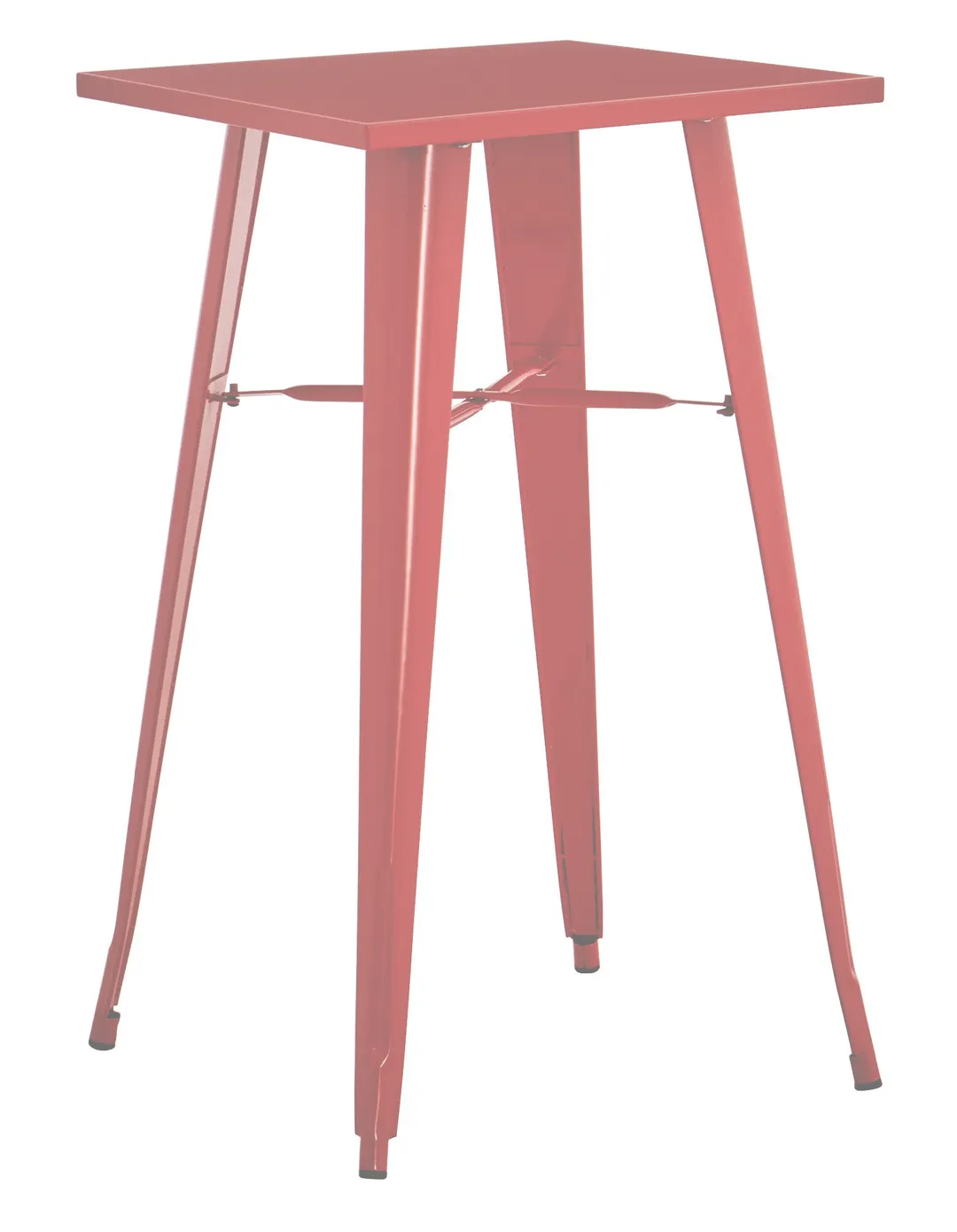 Hubert 62620 Outdoor Table, CenPro Table, 24" W x 23-1/2" D, Bar Height, Red Steel, Commercial Use