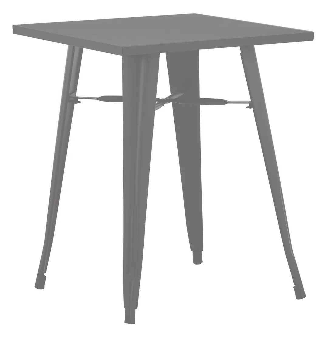 Hubert 82627 Outdoor Table, CenPro Table, 36" W x 35-1/2" D x 30" H, Standard Height, Black Steel