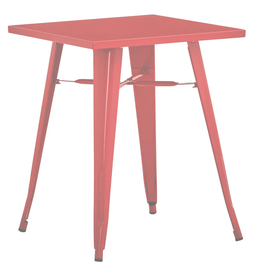 Hubert 82637 Outdoor Table, CenPro Table, 24" W x 23-1/2" D, Standard Height, Red Steel, Commercial