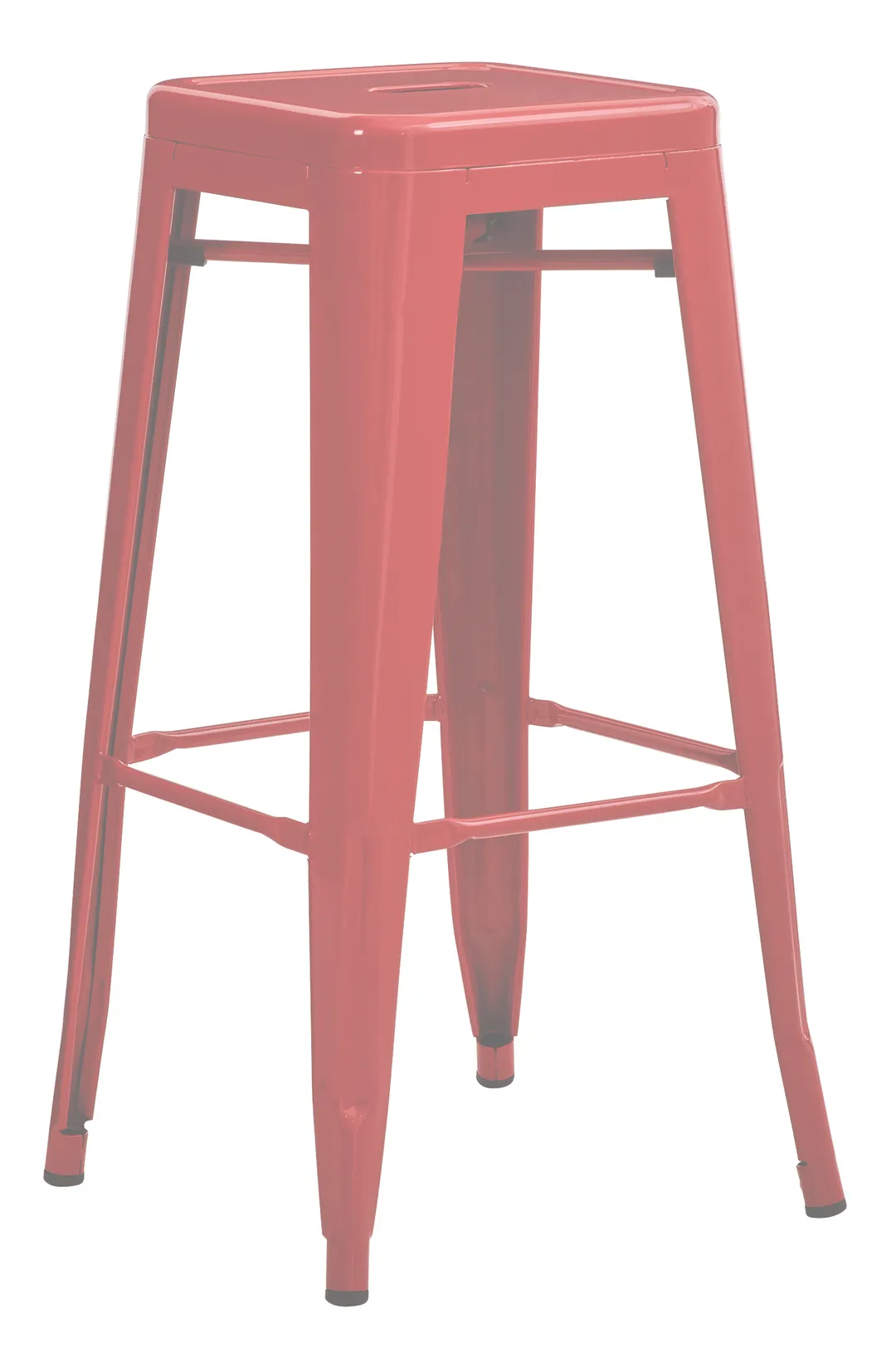 Hubert 87841 Outdoor Bar Stool, CenPro Barstool, 400 lb Capacity, Backless, Steel, Vibrant Red