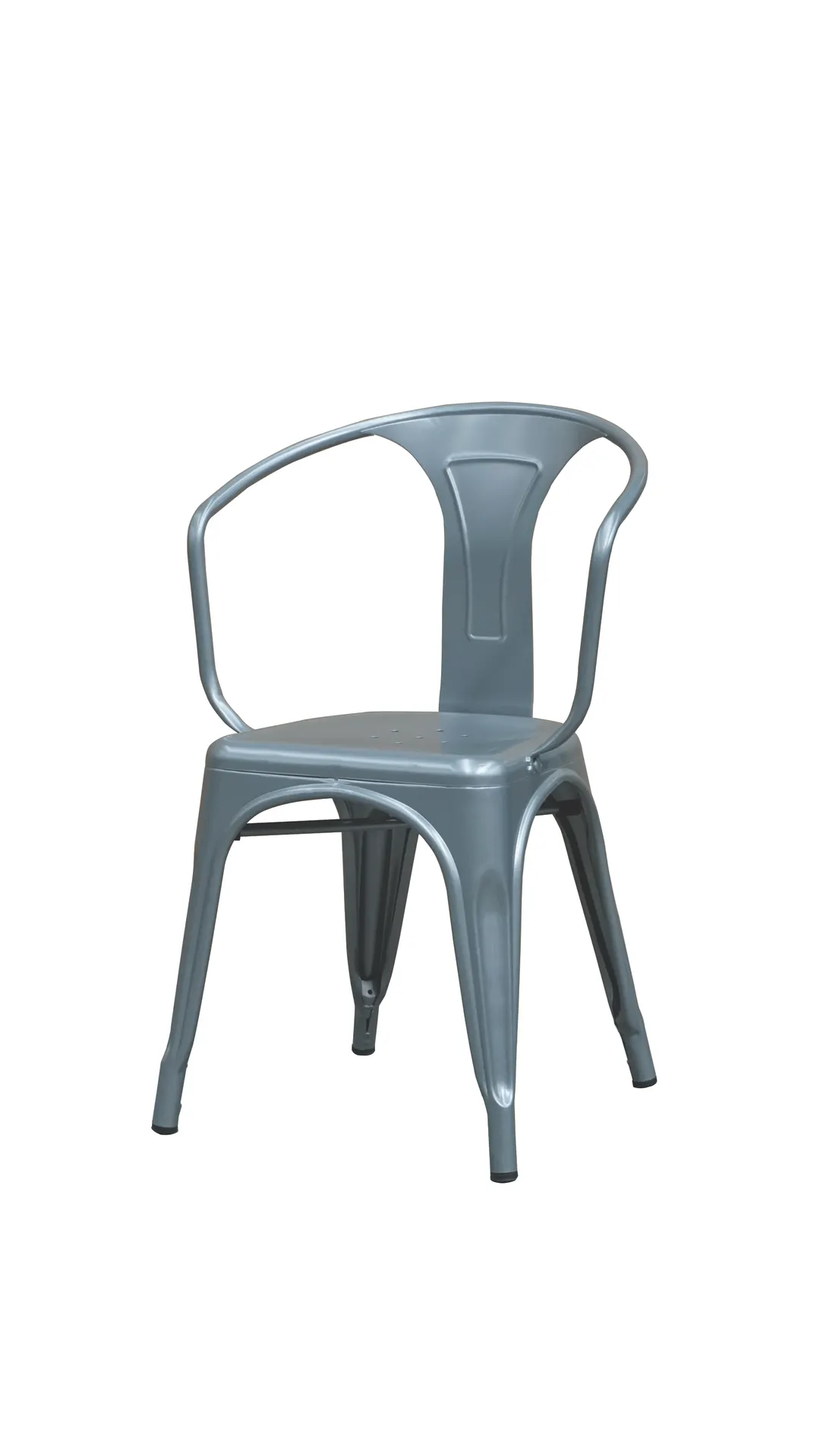 Hubert 96995 Outdoor Armchair Chair, CenPro Arm Chair, 400 lb Capacity, Stackable Aluminum, Silver