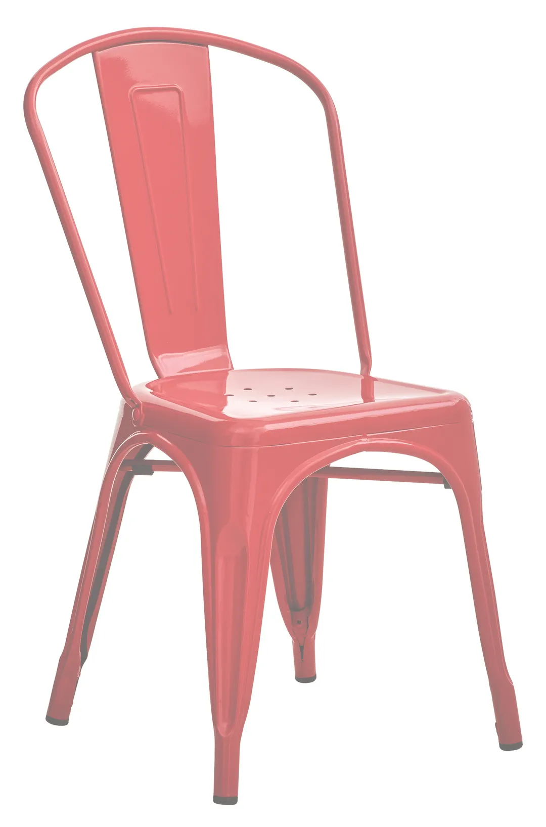Hubert 97822 Outdoor Side Chair, CenPro Cafe Chair, 400 lb Capacity, Stackable Steel, Red