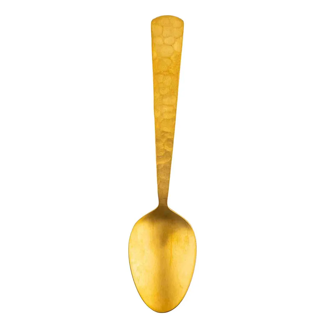 TableCraft Products 12993 - Solaire Dinner Spoon, 2" x 1" x 9", Gold Hammered PVD Stainless Steel