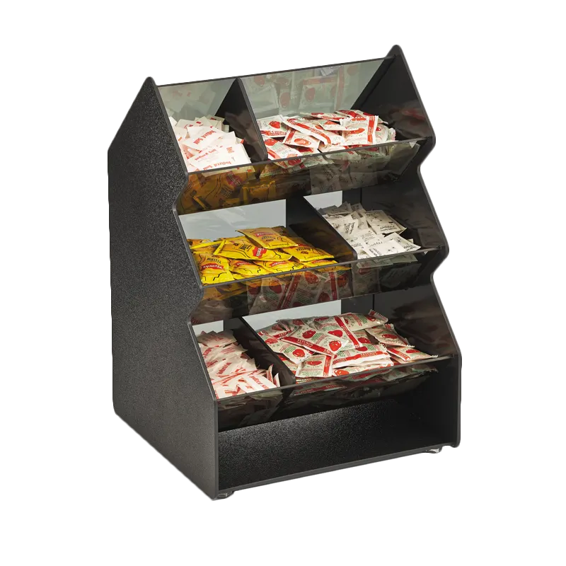 Vollrath CTC-3X2V Condiment Caddy, 6-Comp Plastic with Acrylic, 11-3/8"W x 10-1/4"D x 16-3/8"H