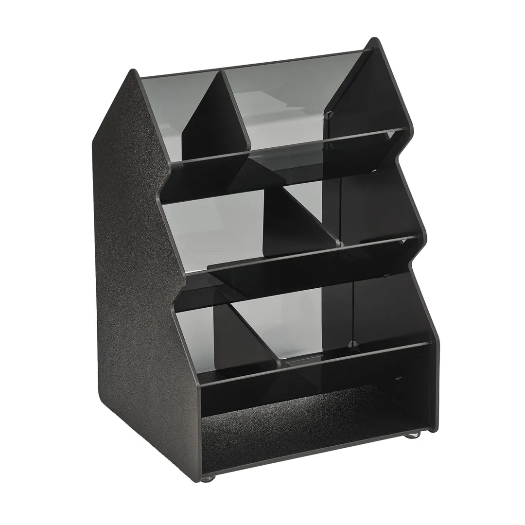 Vollrath CTC-3X2V Condiment Caddy, 6-Comp Plastic with Acrylic, 11-3/8"W x 10-1/4"D x 16-3/8"H