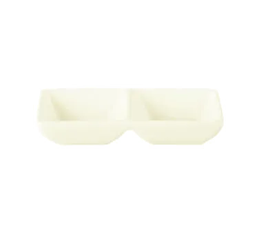 RAK Porcelain ACTS01 Twin Sauce Bowl, 2‑Compartment 5½" x 1" , ½ oz, Safe Porcelain - 6/Case