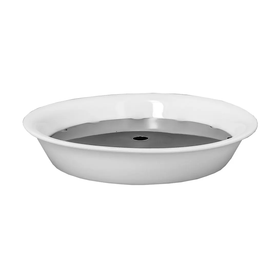 RAK Porcelain AMTRI16 - Round 6.3" Steel Serving Tray, Silver Serrated Edge, 12 per Case - 12/Case