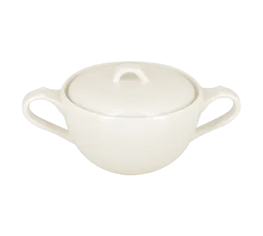 RAK Porcelain ANSU25 - Anna 8.45 oz Round Sugar Bowl with Lid, Oven/Microwave Safe - 6/Case