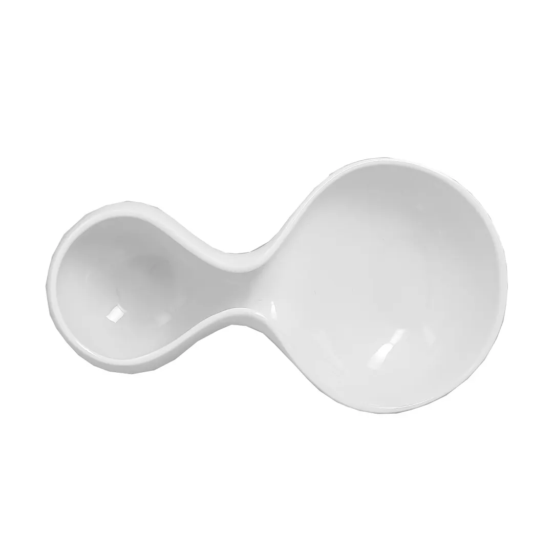RAK Porcelain APDB30 - 2‑Compartment Bowl, 10.15 oz, 8.85" L x 4.9" W, Ivoris, Safe - 3/Case