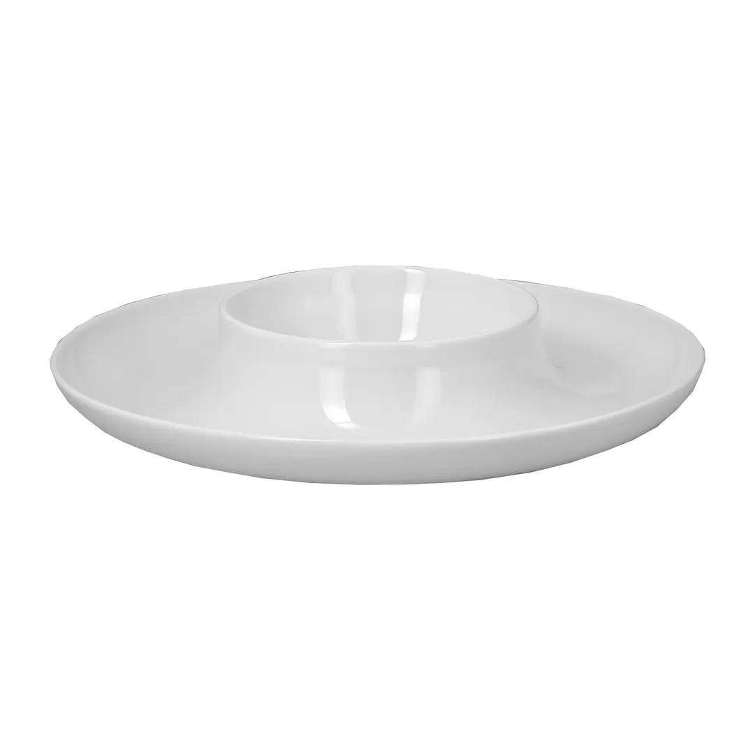 RAK Porcelain ARRP29 - 11.6" Round Porcelain Plate with Hollow Center, Oven/Microwave Safe - 6/Case