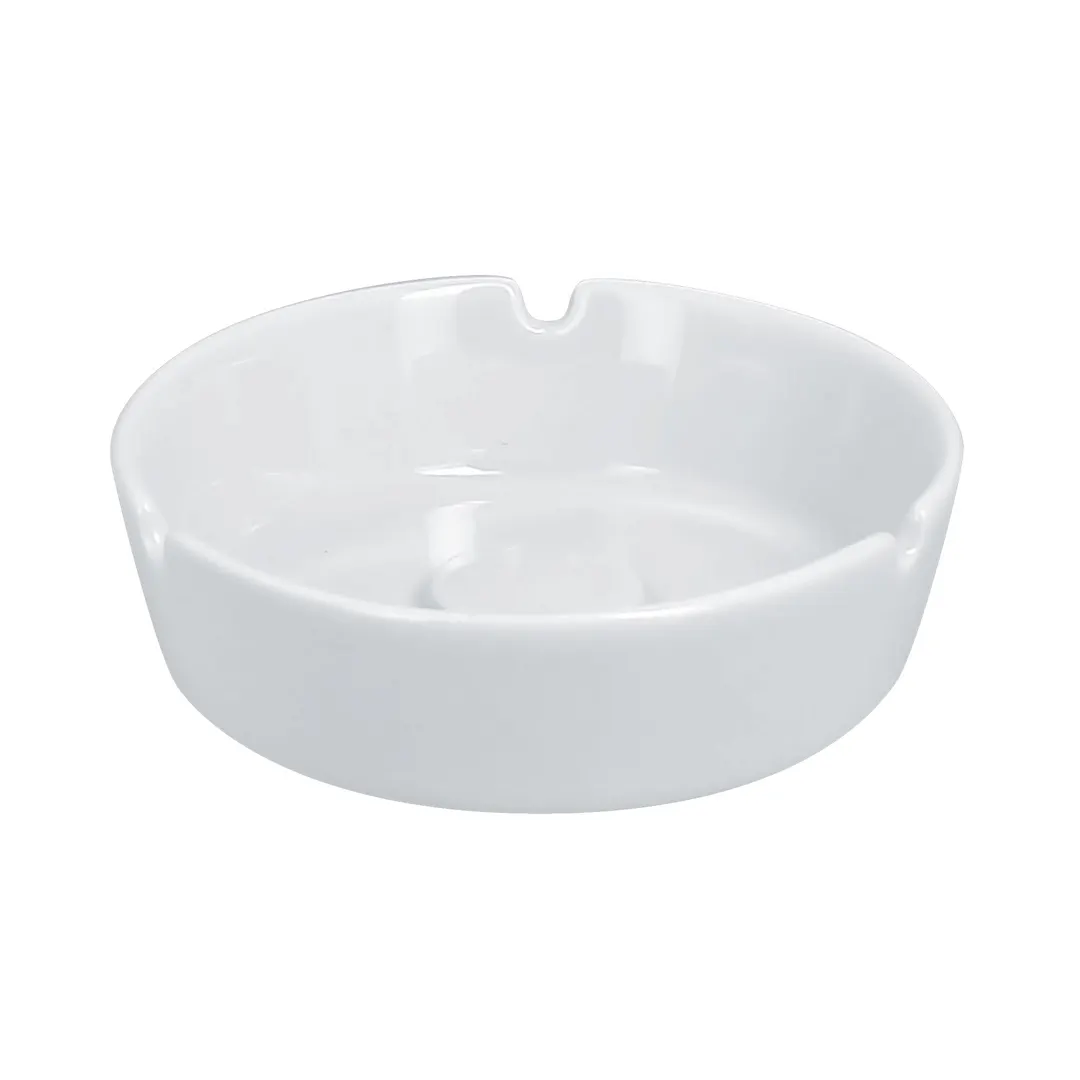 RAK Porcelain ASAT01 - 4" Round White Ashtray, Porcelain, Stackable, Oven/Microwave Safe - 12/Case
