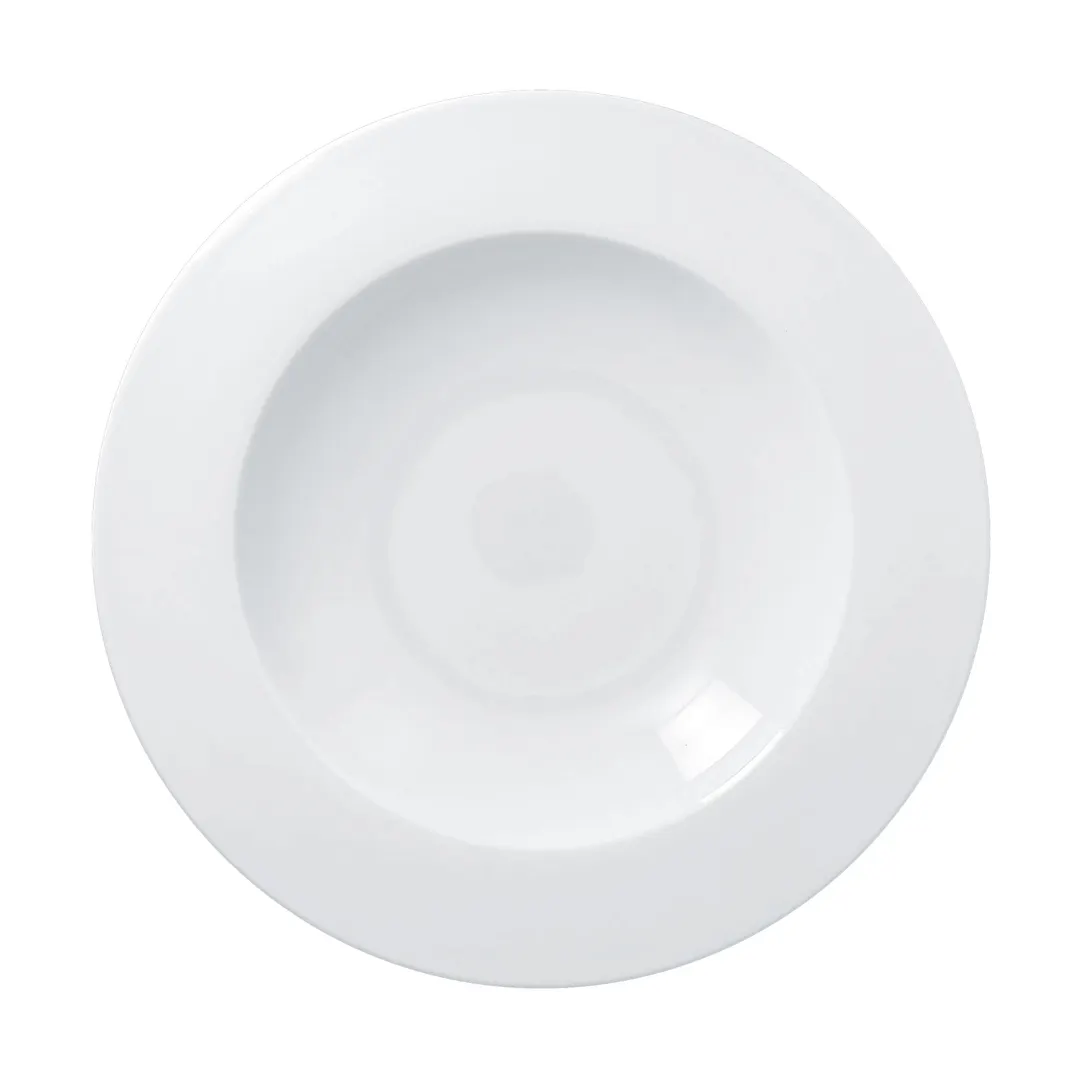 RAK Porcelain ASDP23 – 9" Round 8 oz Porcelain Bowl, Wide Rim, Oven/Dishwasher Safe - 12/Case