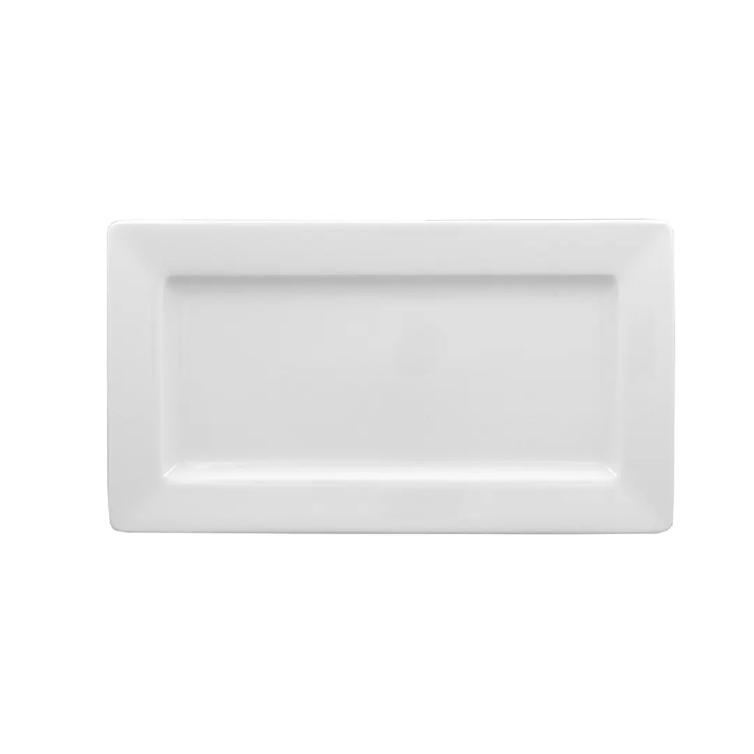 RAK Porcelain ASRW29 Access Plate, 11½" Rectangular White Porcelain, Wide Rim, Edges - 12/Case