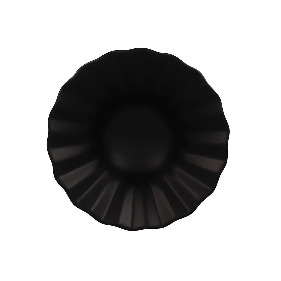 RAK Porcelain AUCB20BKM - Curved Round Bowl, 5" Dia, 6.75 oz, Porcelain, Oven/Microwave Safe - 6/Case