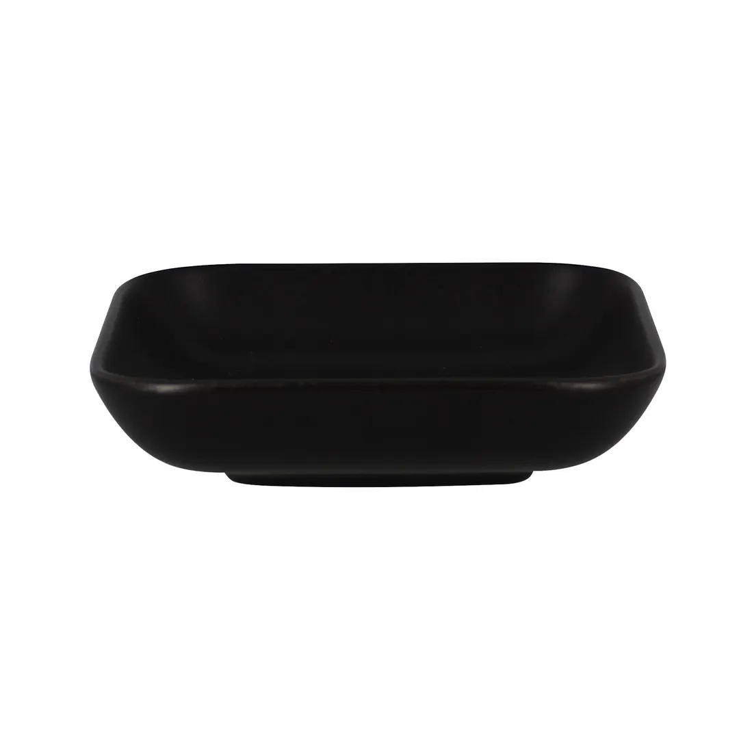RAK Porcelain AUSB15BKM - Square 5" Black Porcelain Bowl, 11 oz, Lead‑Free - 12/Case