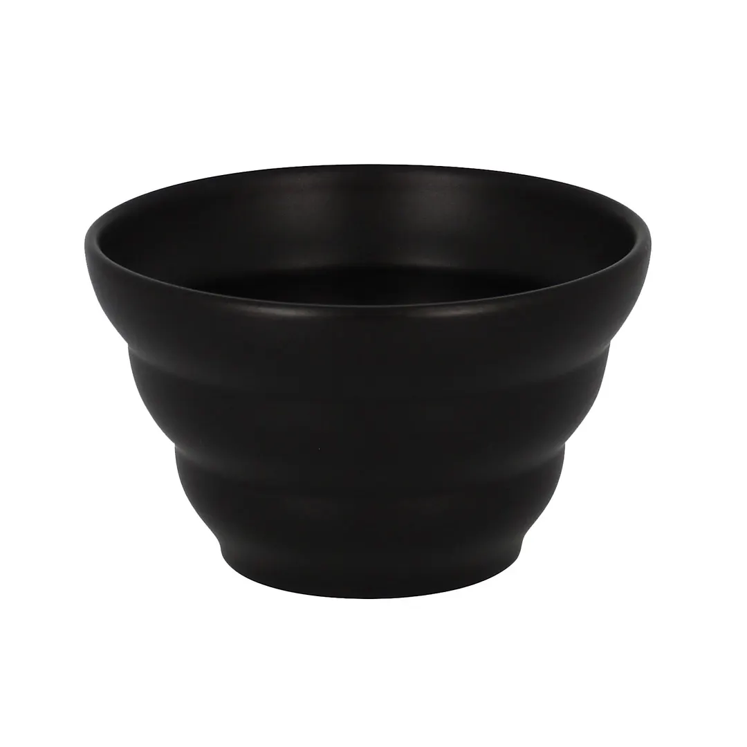 RAK Porcelain AUTWB42BKM - Aurea Tri Wave Round Bowl, 14 Oz (4.5") Porcelain, Lead‑Free, Oven‑Safe - 6/Case