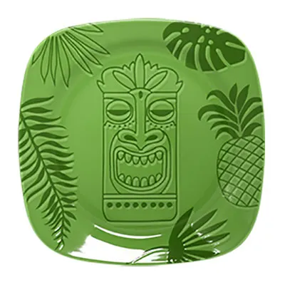 RAK Porcelain AZSKSF27GR Aztek Square Plate, 10.65" x 10.65" Porcelain, Green, Flat Edge - 12/Case
