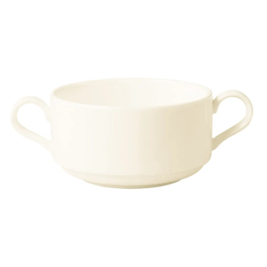 RAK Porcelain BACS18 - Cream Soup Cup 6.08 oz, White Porcelain, Stackable, Microwave Safe - 6/Case