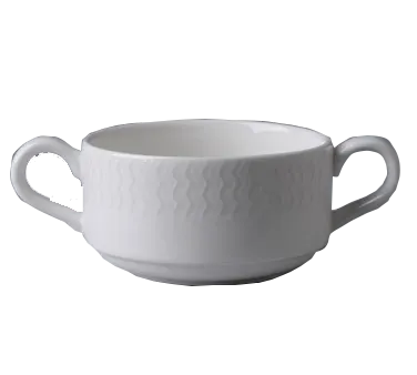 RAK Porcelain BACS30D7 - Rondo Cream 10 oz Soup Bowl, 4"1/8 Dia, Porcelain, Dishwasher Safe - 6/Case