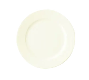 RAK Porcelain BAFP20 Round Plate, 7‑7/8" Flat Edge, Porcelain, Ivory, Dishwasher Safe - 24/Case