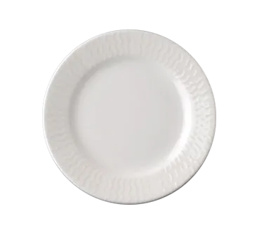 RAK Porcelain BAFP20D1 Round Plate, 7.875" Diameter, Embossed Rim, DW/MW Safe - 24/Case