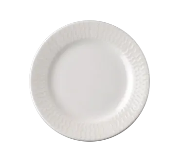 RAK Porcelain BAFP25D1 Leon Round Plate 9.875" Diameter Embossed Rim Porcelain Safe - 12/Case