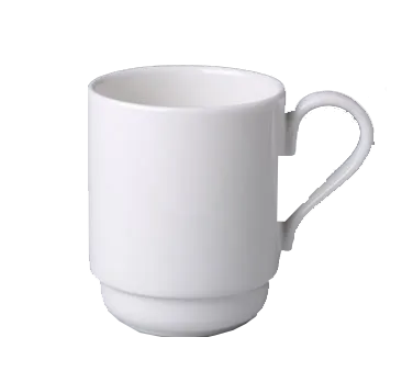 RAK Porcelain BASM30 China Mug, 10‑1⁄7 oz 4"×3" Stackable Porcelain, Microwave Safe - 12/Case