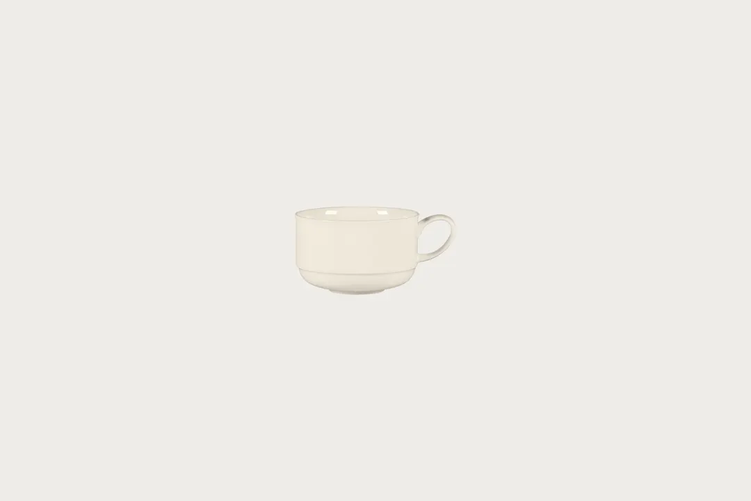 RAK Porcelain BCBVCU27 - Bravura Tea Cup, 9.13 oz Stackable Bone China, White - 12/Case