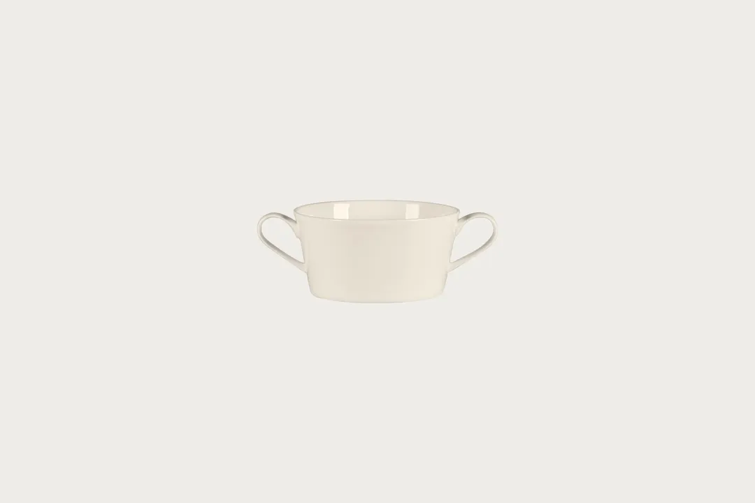 RAK Porcelain BCFRCS37 - Fedra Cream Soup Bowl 12.5 oz Bone China Two Handles Finish - 12/Case