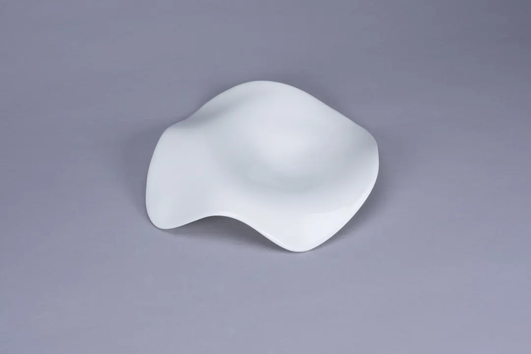 RAK Porcelain BCFSASP21 - 8.5" Asymmetric Wave Bone China Dinner Plate, White, 12/Case
