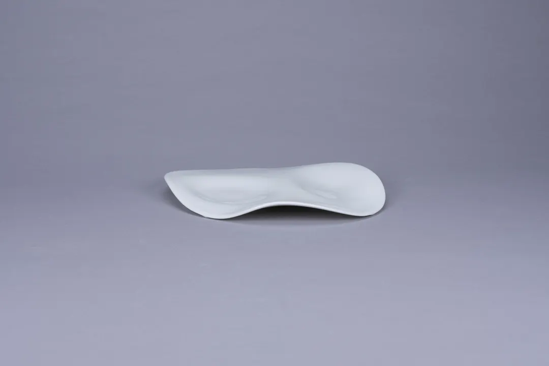 RAK Porcelain BCFSASP2Z20 - 8" Wave Bone China Plate, White Asymmetric Two‑Zone Design - 12/Case
