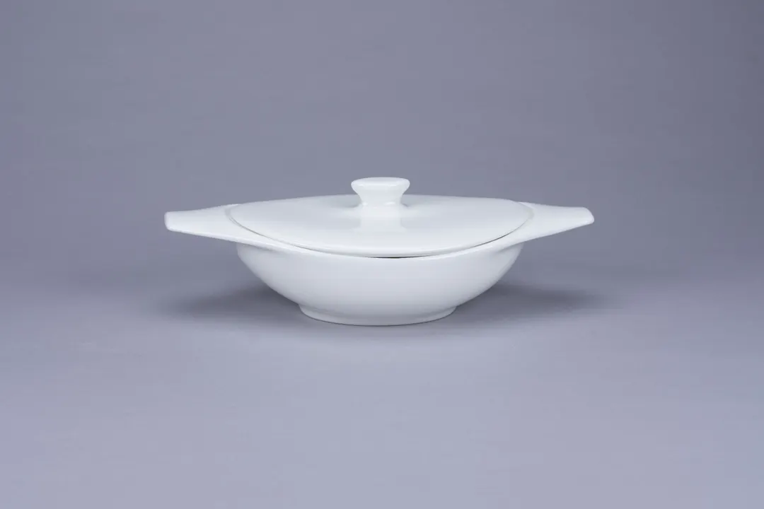 RAK Porcelain BCFSBTCOD26 - Oval 10" Bone China Baking Dish with Handles, White, 10.3" - 6/Case
