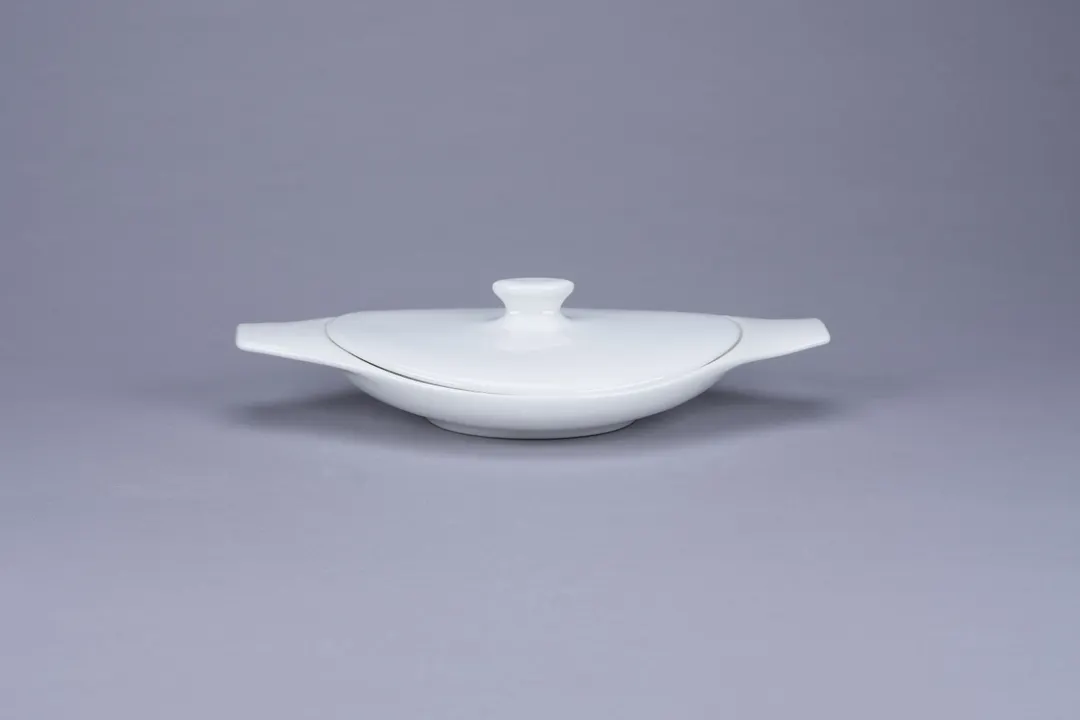 RAK Porcelain BCFSBTCOF26 - Oval China Baking Dish 10.3" Cocotte with Handles White, 10" - 6/Case