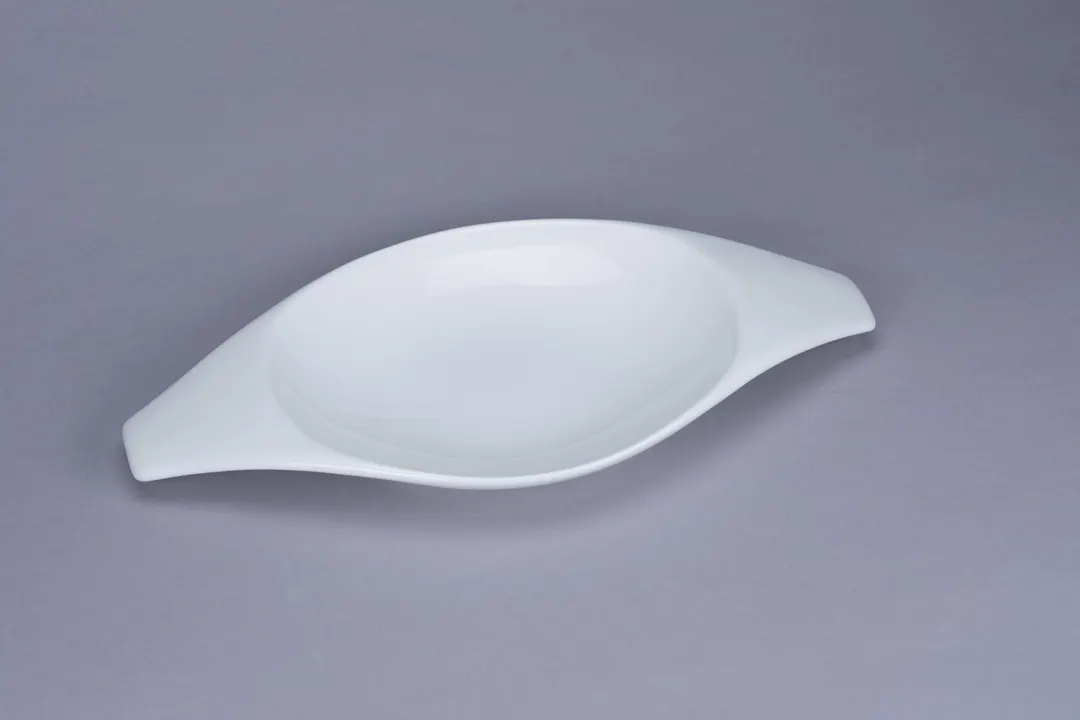 RAK Porcelain BCFSBTDH30H2 Boat Dish, 11" Bone China White Bowl with Two Handles, 12/Case