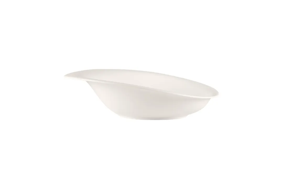 RAK Porcelain BCPORBW44 - Pose Bowl, 9.6" L x 8.2" W, 14.8 oz, Slanted Bone China - 12/Case