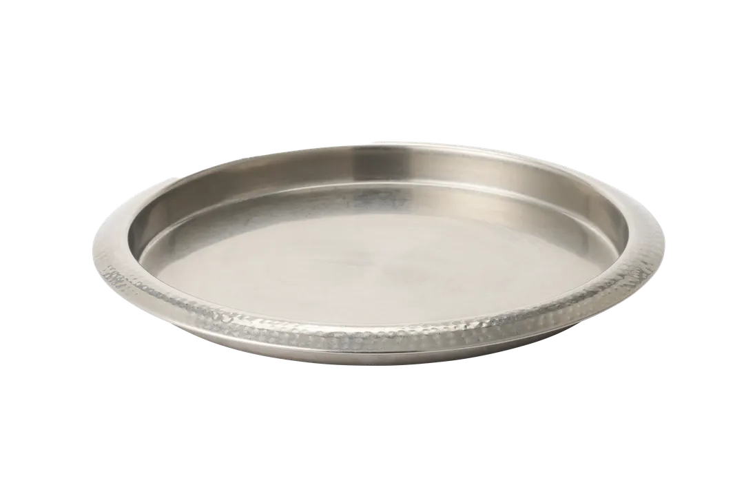 RAK Porcelain BT-6125VH Bar Tray - Vintage Hammered Round Silver 13" Bar Tray, 12/Case