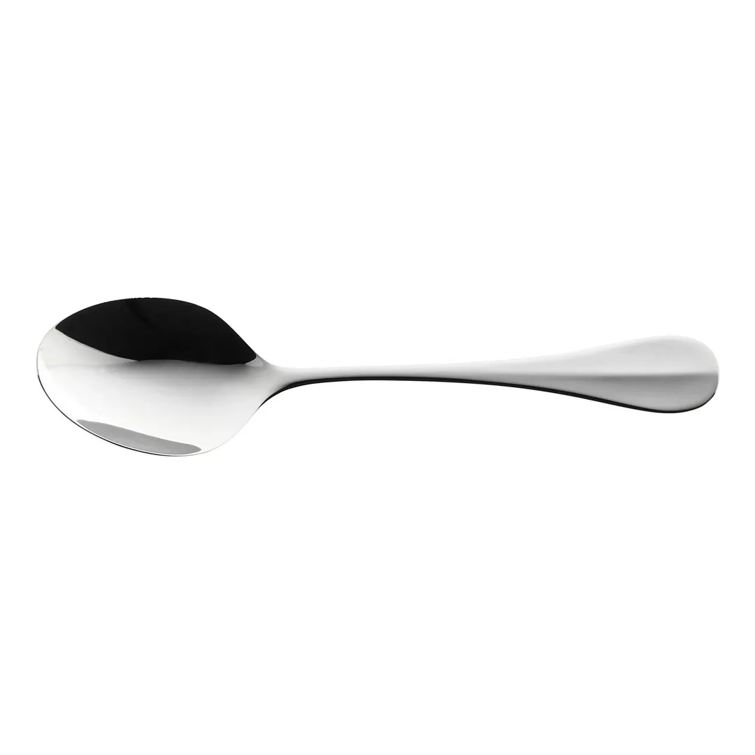 RAK Porcelain CBGBOS - 7" Soup Bouillon Spoon, Plain 18/10 Stainless Steel, Baguette Style - 12/Case