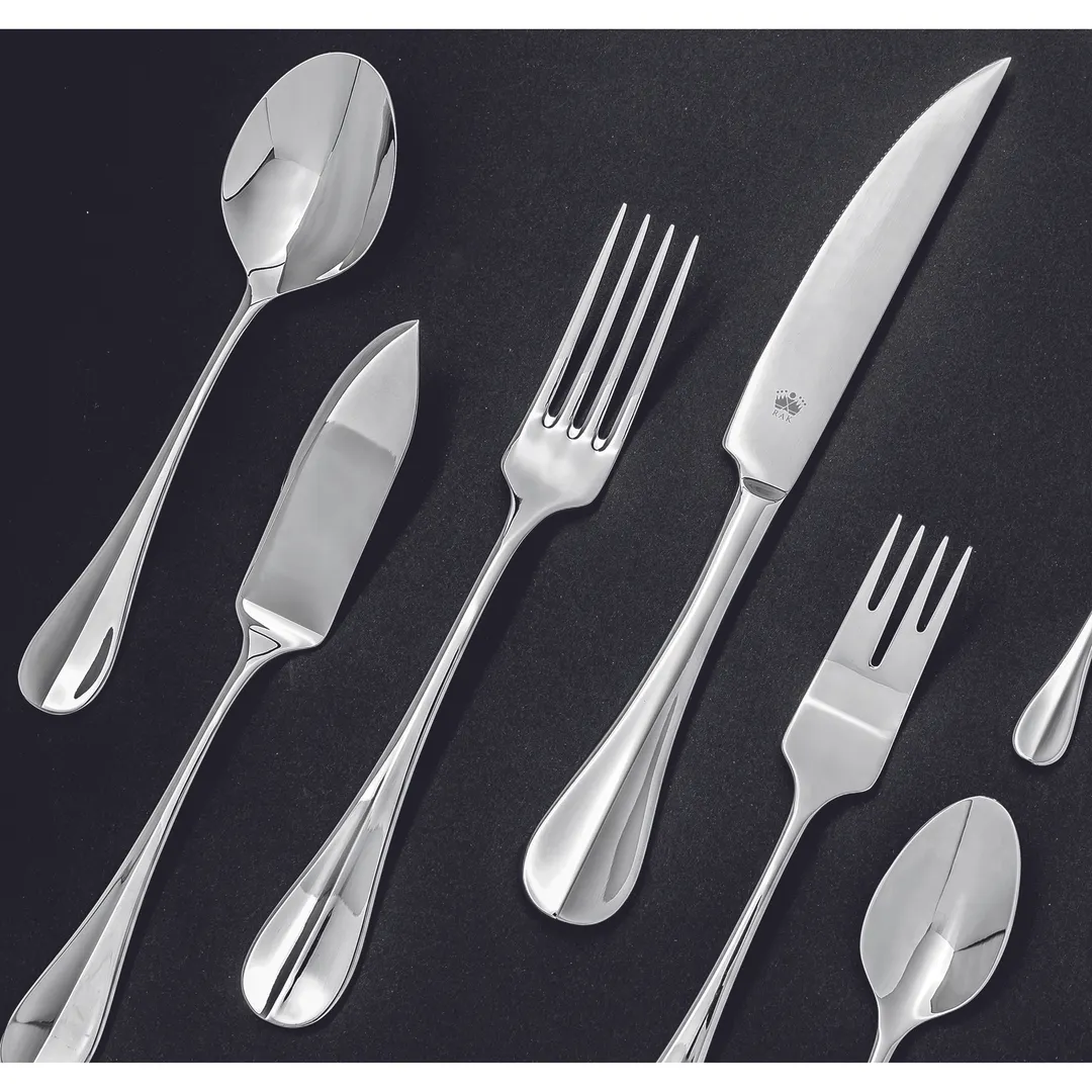 RAK Porcelain CBGDEKMB Dessert Knife - 8-5/16" Handle, 18/10 Stainless Steel Baguette Style - 12/Case